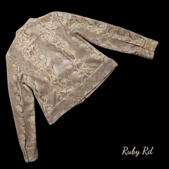 Ruby Rd. Snake Print Moto Jacket - Picture 5 of 8